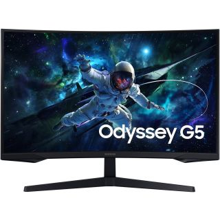 SAMSUNG Odyssey Monitor G5 32 Inch G55C Curved VA Display QHD 2560 x 1440 Refresh Rate 165Hz Response Time 1ms AMD FreeSync Technology VA Display HDMI Black