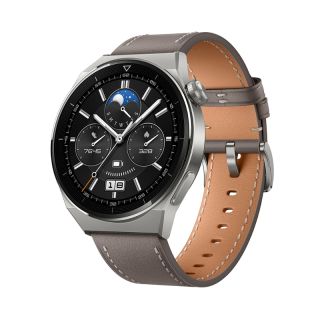 Huawei Watch GT 3 Pro Smartwatch- Gray Leather Strap