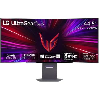 LG Gaming Monitor Curved 45 inch 45GS95QE WQHD OLED Display 3440 x 1440 240Hz Refresh Rate 0.03ms Response Time AMD FreeSync Premium Pro & NVIDIA G-Sync Compatible, Black