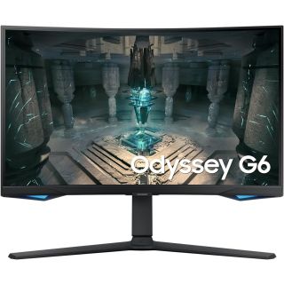 Samsung Gaming Monitor odyssey G6 LS27BG650EMXUE 27 inch QHD 2,560 x 1,440 Refresh Rate 240Hz Response Time 1ms Wireless Display Port USB Hub Ethernet Bluetooth HDMI BLACK