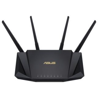 ASUS RT-AX58U AX3000 Dual Band WiFi 6 (802.11ax) Router supporting MU-MIMO and OFDMA technology, with AiProtection Pro network security powered by Trend Micro™, compatible with ASUS AiMesh WiFi system