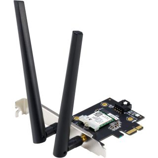 ASUS AX1800 Dual Band PCI-E WiFi 6 (802.11ax). Bluetooth 5.2, WPA3 network security, OFDMA and MU-MIMO