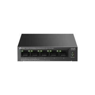 محول TP-Link LS105LP إيثرنت سريع بـ 5 منافذ، يشمل 4 منافذ PoE، بميزانية طاقة 41 واط ونطاق يصل إلى 250 مترًا