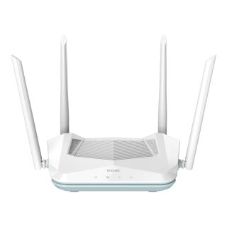 D-Link Eagle Pro AI AX1500 Smart Router AI Based Mesh, Wi-Fi 6, Traffic Optimisers, Up to 1201Mbps (5GHz) / 300Mbps (2.4GHz) Speeds, WPA3 Wireless Security,White