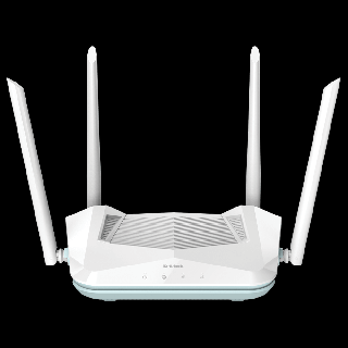 D-Link Eagle Pro AI AX1500 Smart Router AI Based Mesh, Wi-Fi 6, Traffic Optimisers, Up to 1201Mbps (5GHz) / 300Mbps (2.4GHz) Speeds, WPA3 Wireless Security,White