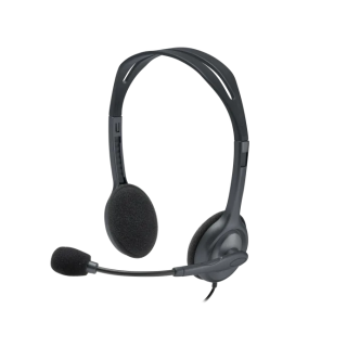 Logitech H111 Stereo Headset - Noise-Canceling Microphone, 3.5mm Jack, and Adjustable Headband