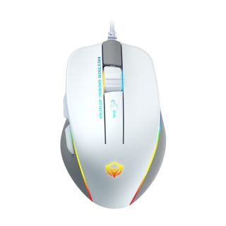 Meetion GM230 Gaming Mouse, 6000 DPI Optical Sensor, Dynamic RGB Backlit, 8 Programmable Buttons, Ergonomic Wired USB, Plug and Play-White