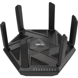 ASUS AXE7800 Tri-band WiFi 6E Router with New 6GHz Band, Enhanced Network Security, AiProtection Pro, ASUS Safe Browsing, and Sharable Secure VPN via Instant Guard.